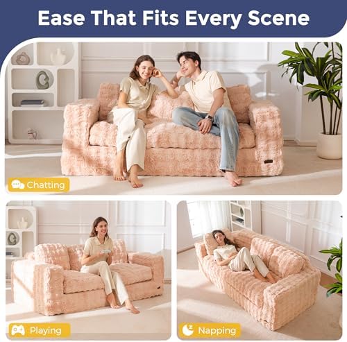 MAXYOYO Loveseat Sofa Couch, Upholstered Bean Bag Chair Cloud Seat - Image 3
