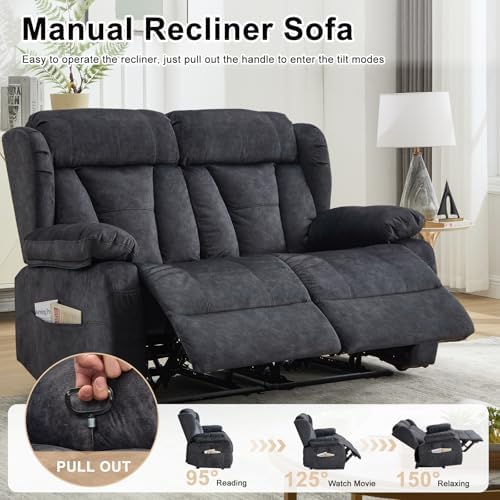 56.7" Reclining Loveseat Sofa, RV Loveseat Recliner Couch - Image 5