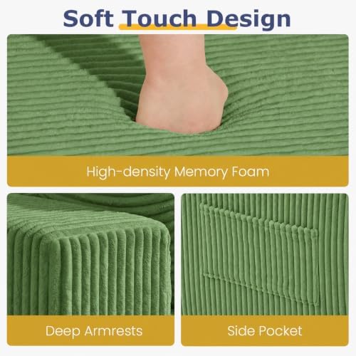3 Seater Boneless Couch for Living Room, Convertible Sofa Bed - Image 4