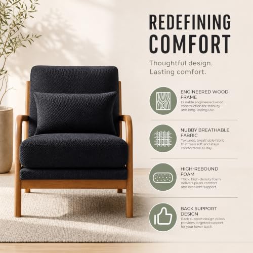 Mid Century Modern Accent Chairs Set of 2, Armchair - Image 4