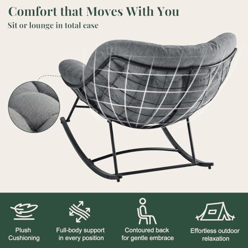 OLIXIS Oversized Rocking Chair, Papasan Chair - Image 4