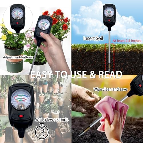 Soil Tester, 3 in 1 Soil Moisture/Nutrient/Soil PH Tester Kit - Image 4