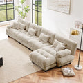 Modular Sectional Sofa for Living Room, Oversized 4 Seater Beige Sectional by Wunlerlant