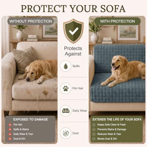 Smiry Velvet Couch Cover for Dogs, Non Slip Soft Sofa Protector for Pets - Image 5
