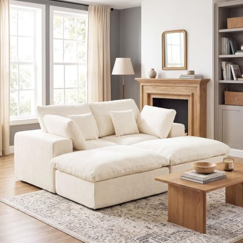 117.5"Oversized Boneless Sleeper Couch, Deep Seat Modular Sectional Sofa Bed by fanzutuz
