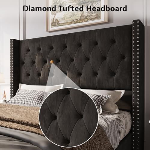 PaPaJet Queen Velvet Bed Frame - Image 6
