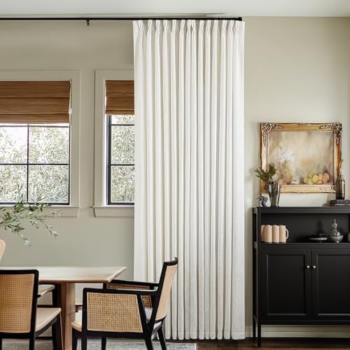 TWODRAPES Natural Extra Wide Pinch Pleat 102 Inch Curtains 60 Inch Wide by TWODRAPES