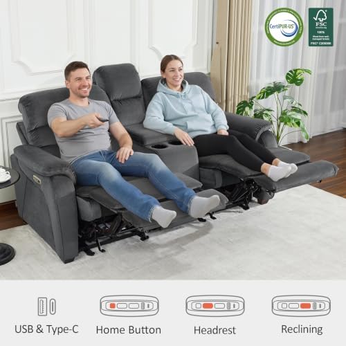 MCombo 73.8'' Zero Wall Hugger Power Recliner Sofa - Image 6