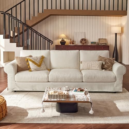118" Oversized Cloud Couch, Classic Farmhouse Water-Repellent Chenille - Image 3