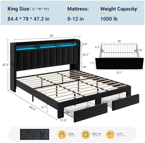 Allewie King Size Bed Frame - Image 2