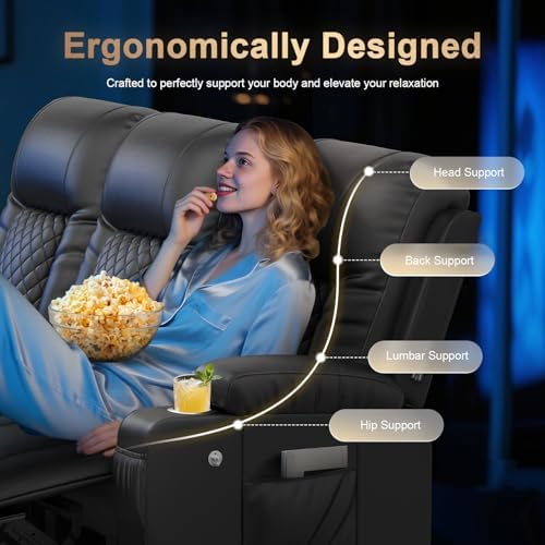 3 Seat Recliner Sofa, Reclining Loveseat Couch - Image 3