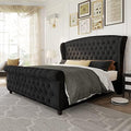 AMERLIFE Queen Size Upholstered Sleigh Bed Frame by AMERLIFE