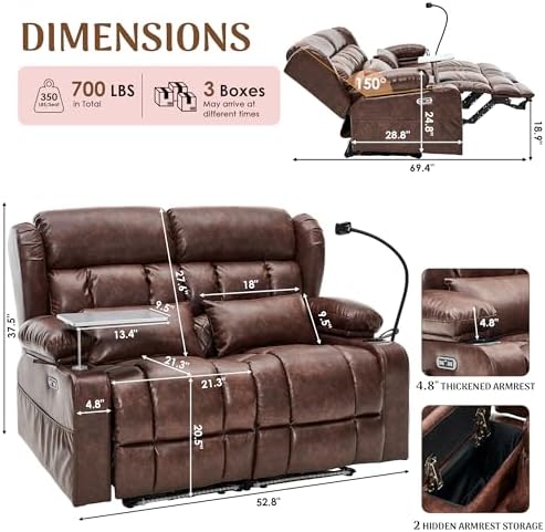 Redlife Power Loveseat Recliner Sofa - Image 2