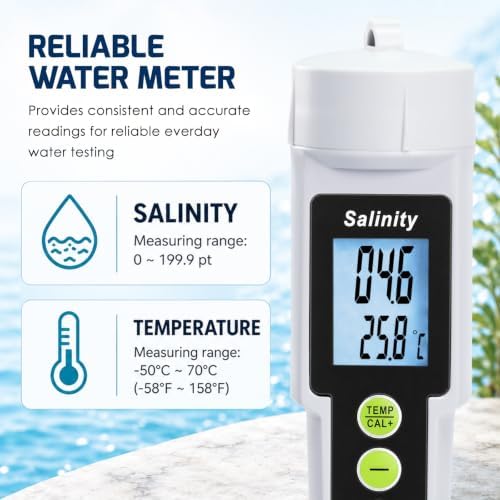 TEKCOPLUS 2 in 1 Salt Tester Salinity Meter 0–199.9 PPT - Image 3