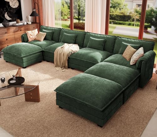 ELUCHANG 150" U Shaped Cloud Couch Sectional, Comfy Cloud Modular Sofa - Image 7