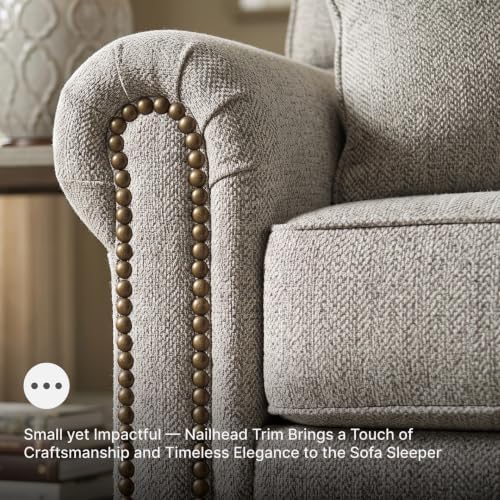 Signature Design by Ashley Queen Sleeper Sofa Couch Bed, Dune Beige - Image 6