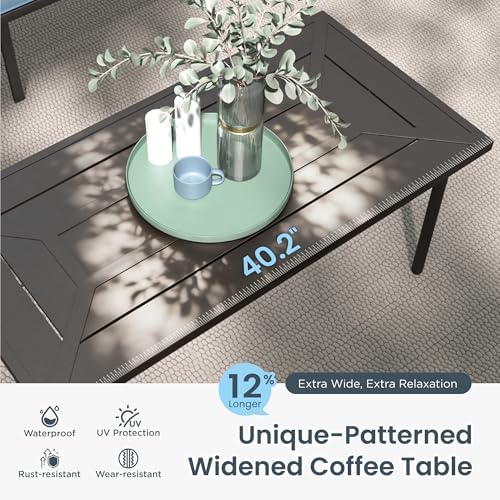PHI VILLA 5 Seat Metal Patio Furniture Set - Image 6