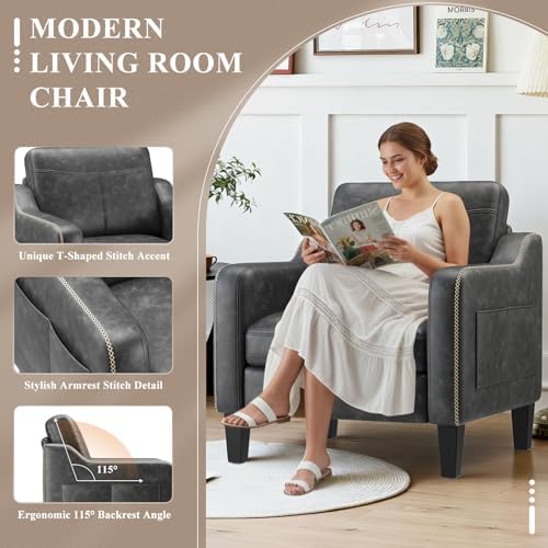 MALOL PU Leather Accent Chair Set of 2 - Image 4