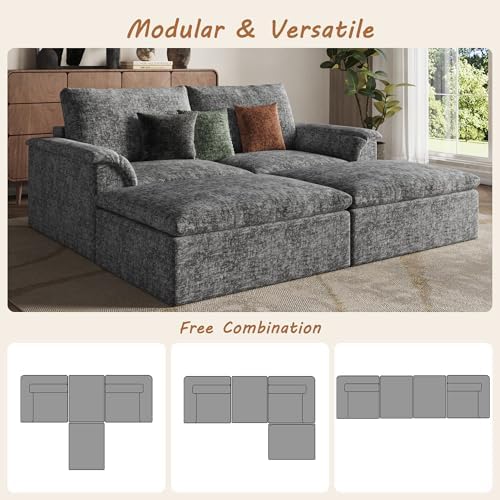 EASE MOOSE Boneless Sectional Couches, Oversized Sofa Bed - Image 5