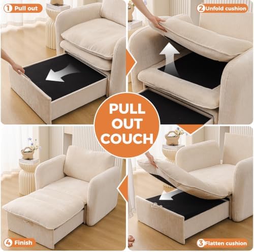 42'' 3-in-1 Sleeper Sofa Bed, Pull Out Couch, Sleeper Chair - Image 5
