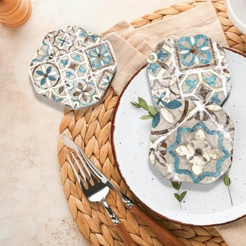 UMIRRO Absorbent Ceramic Stone Coasters Set of 6 - Image 2