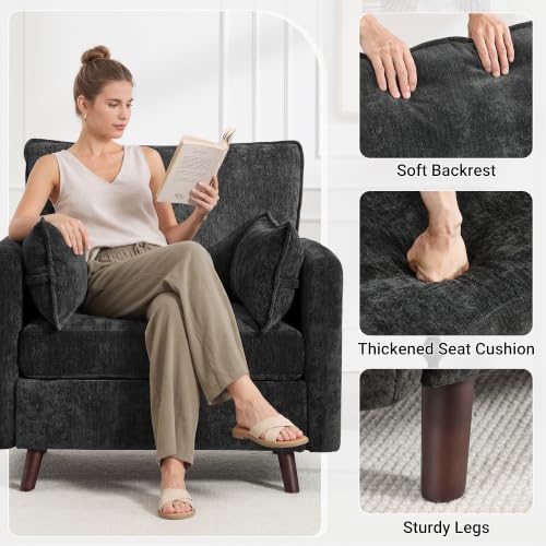Oversized Accent Chair with Storage, Chenille Comfy Living Room Chairs with 2 - Image 4