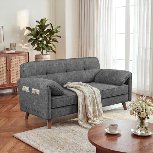 65" Loveseat Sofa, Chenille Loveseat Couch - Image 3