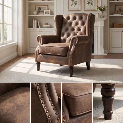 NicBex Lounge PU Recliner Chair, Diamond Quilted Accent Armchair - Image 3