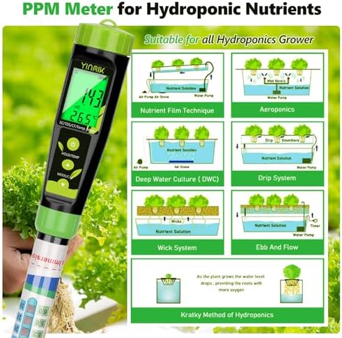 Truncheon Nutrient Meter for Hydroponics, TDS Meter Digital Water Tester - Image 3