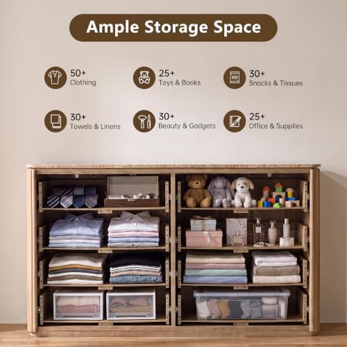 Fluted 8 Drawer Dresser for Bedroom - Image 6