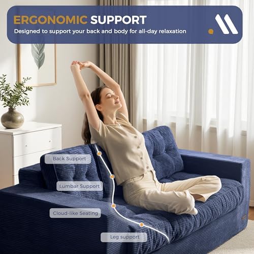 MAXYOYO Loveseat Sofa Couch, Upholstered Bean Bag Chair Cloud Seat - Image 5