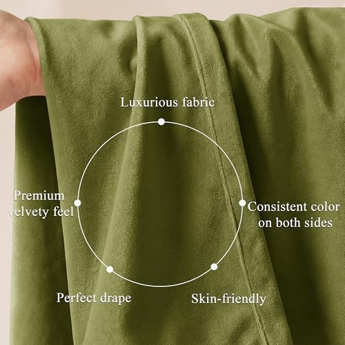 StangH Olive Green Velvet Luxury Drapes - Image 4