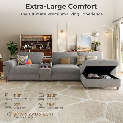 SITJOY Cloud Couch Sectional, 3 Seater - Image 3