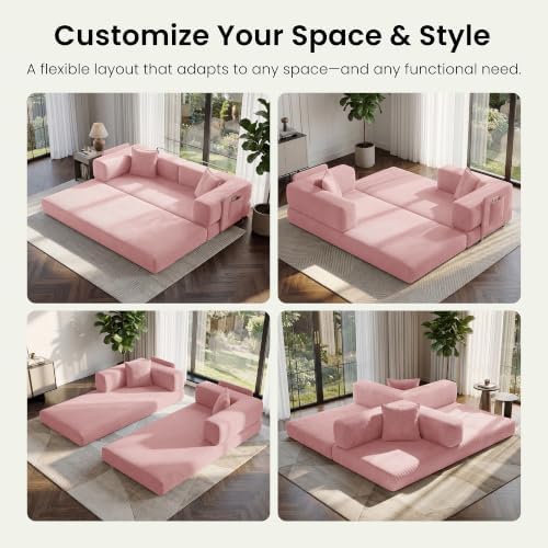 78.8" Convertible Futon Sofa Bed, Boneless Couch - Image 3