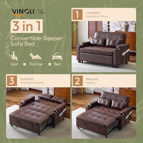 VINGLI Loveseat Sleeper Sofa Couch - Image 6