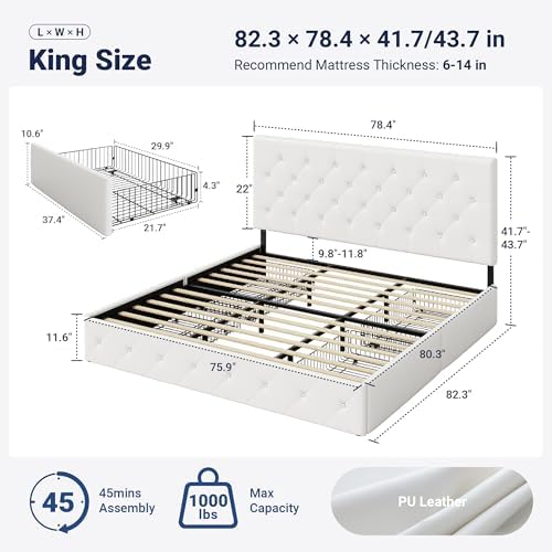 Allewie King Size Storage Bed Frame - Image 2