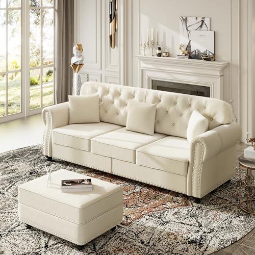 GDFStudio 82.6" Upholstered Velvet Sofa - Image 4