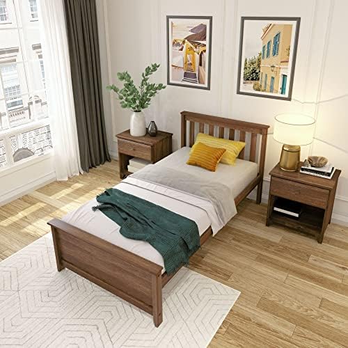 Plank+Beam Solid Wood Twin Bed Frame, Platform Bed - Image 5