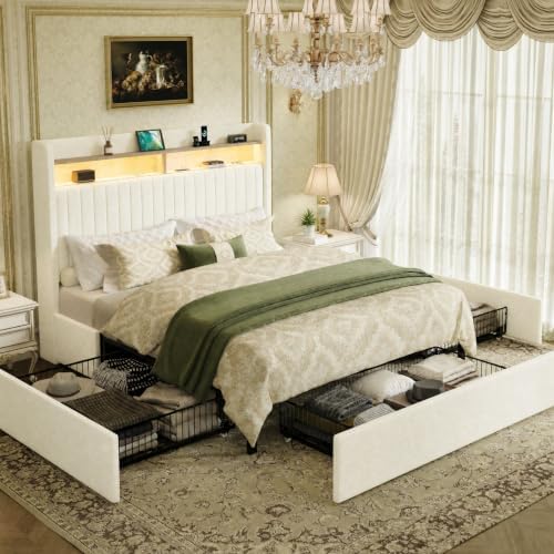 SHA CERLIN Full Upholstered Platform Bed Frame by SHACERLIN