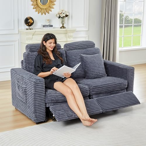 Power Reclining Sectional Sofa, Electric Loveseat Recliner - Image 3