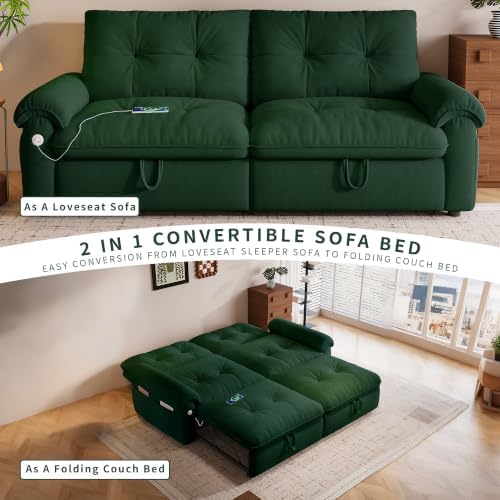 77" Queen Size Sofa Bed, Loveseat Sleeper Sofa - Image 6