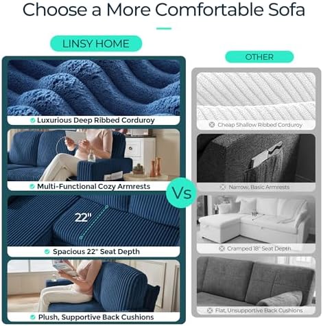 LINSY HOME Pull Out Sofa Bed Sectional Sleeper Sofa - Image 6