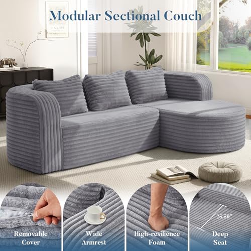 Hobestluk Boneless Couch Modular Sectional Sofa L-Shape Lounge Cloud Couch - Image 5