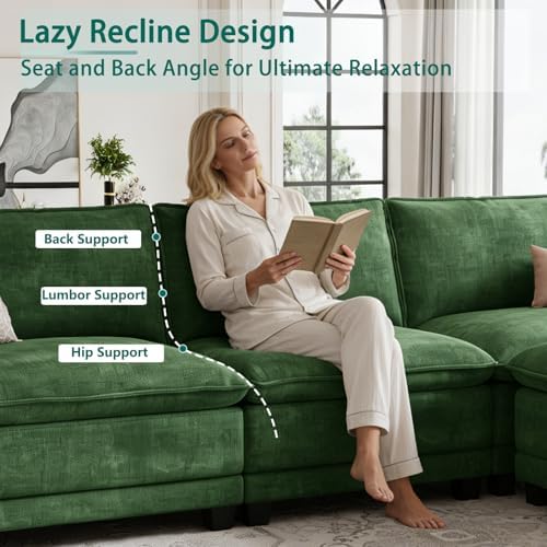 108" Modular Sectional Couch, L Shaped Cloud Sofa - Image 5
