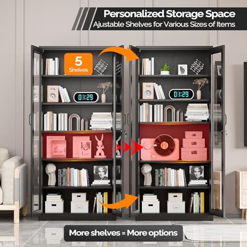 VINGLI Lockable Display Cabinet - Image 5