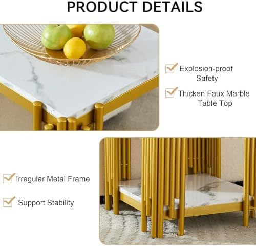 3 Pieces Living Room Table Set, Modern Coffee Table, Console Table and End Table - Image 7