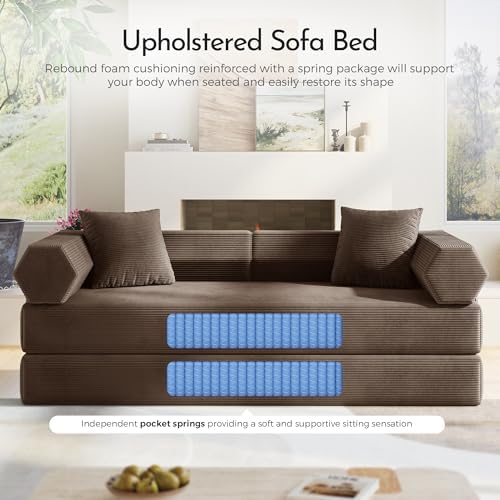 79" Convertible Futon Sofa Bed, Boneless Couch - Image 5