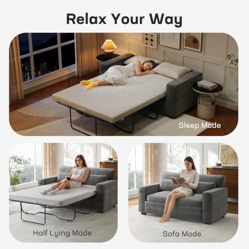 Marsail Pull Out Sofa Bed, Full Size Sleeper Sofa - Image 4