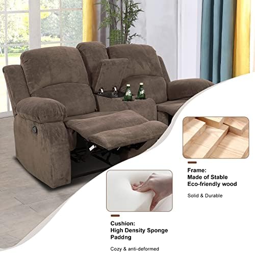 A Ainehome Living Room Furniture Set Leather Recliner Sofa Set Loveseat Chair - Image 4