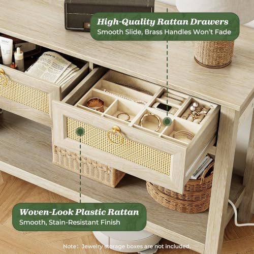 SUPERJARE Rattan Console Sofa Table - Image 6